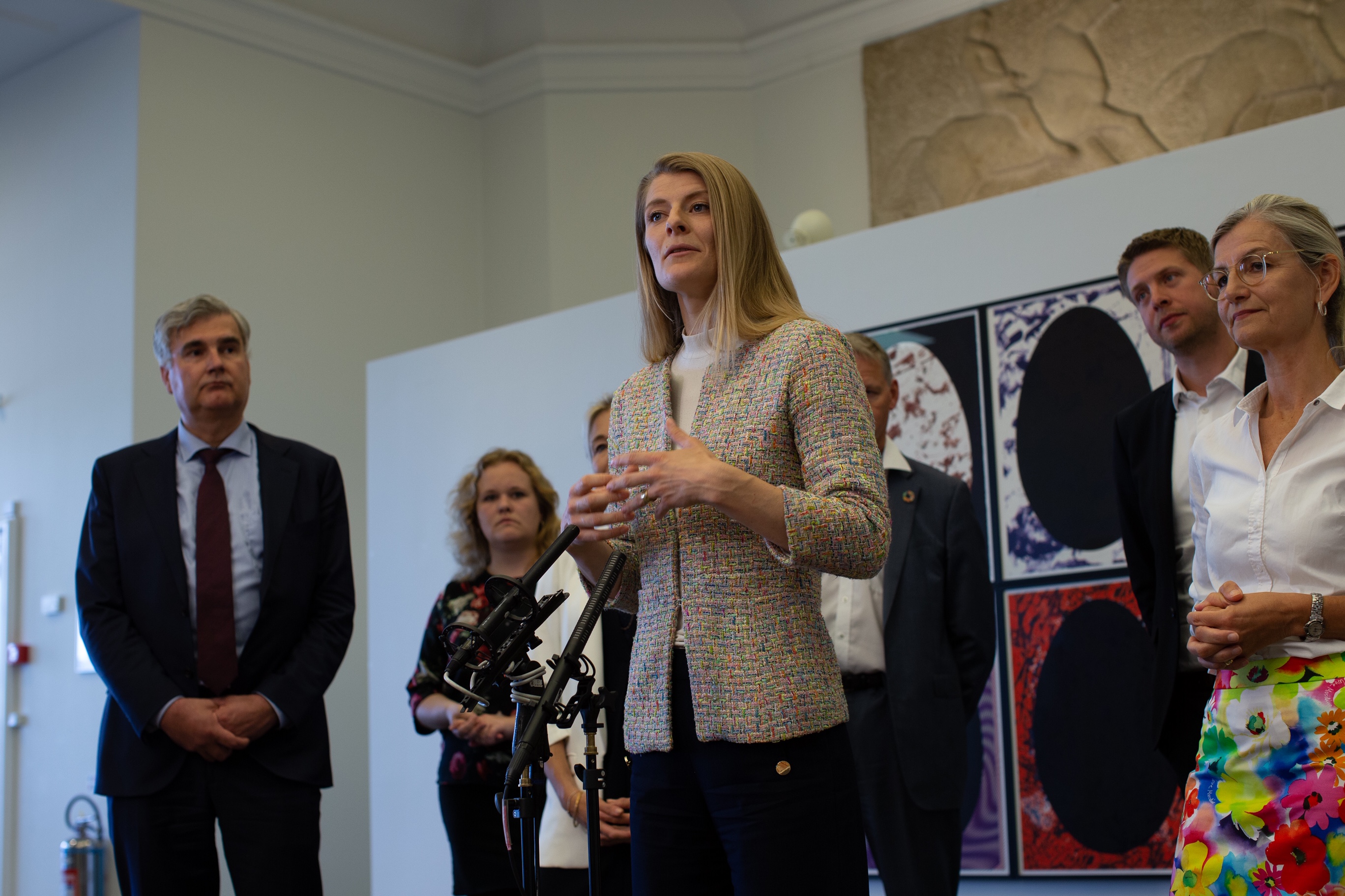 Uddannelses- og forskningsminister Ane Halsboe-Jørgensen præsenterer aftale om ekstra studiepladser