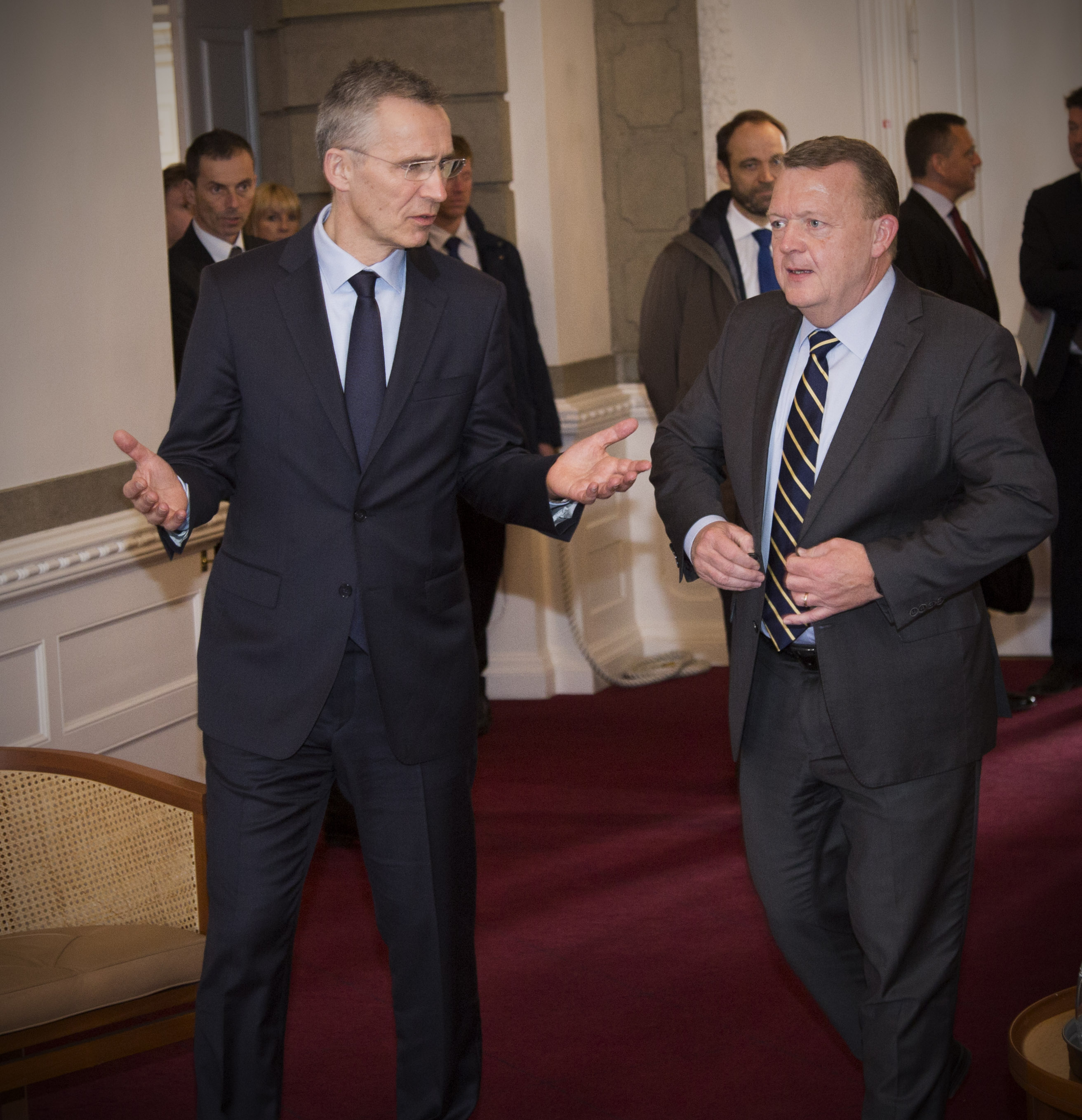 Statsminister Lars Løkke Rasmussen og Nato Generalsekretær Jens Stoltenberg i statsministeriet