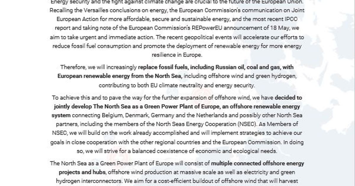 The Esbjerg Declaration - Regeringen.dk