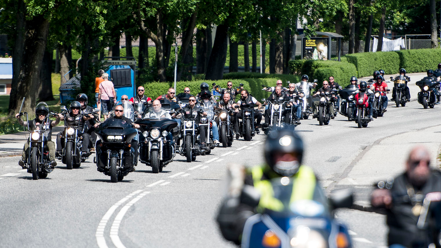 Optog af rockere på motorcykel
