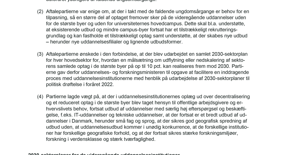 Tillæg til politisk aftale om Flere og bedre uddannelsesmuligheder i ...