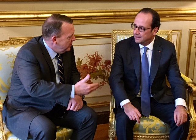 Statsminister Lars Løkke Rasmusssen og Frankrigs præsident, Francois Hollande