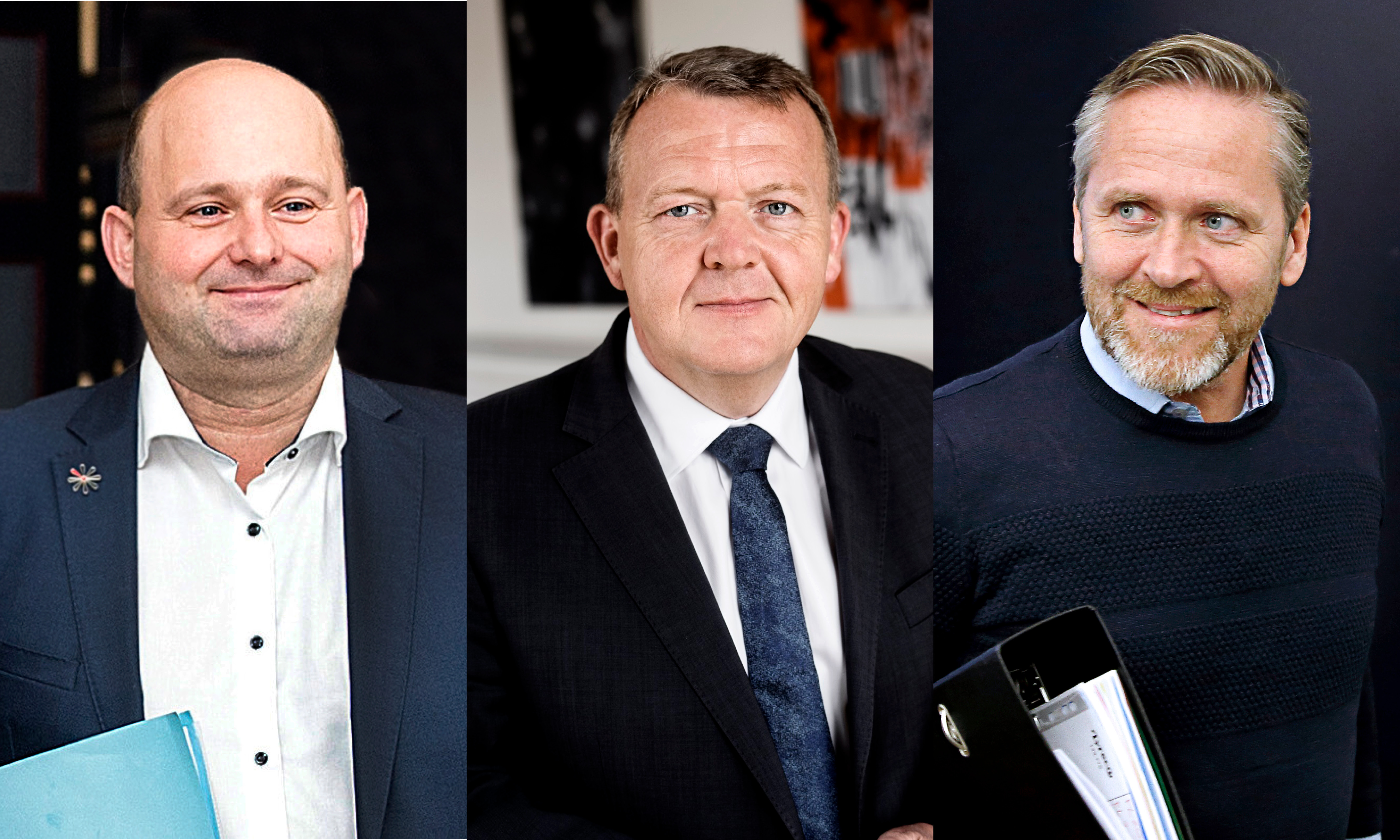 Fotos, fra venstre: Søren Pape Poulsen, Lars Løkke Rasmussen, Anders Samuelsen