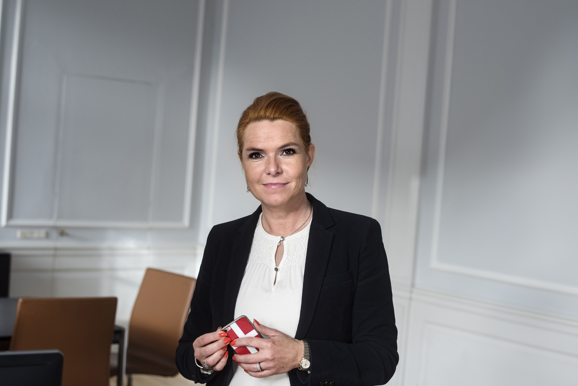 Portræt af Inger Støjberg på hendes kontor