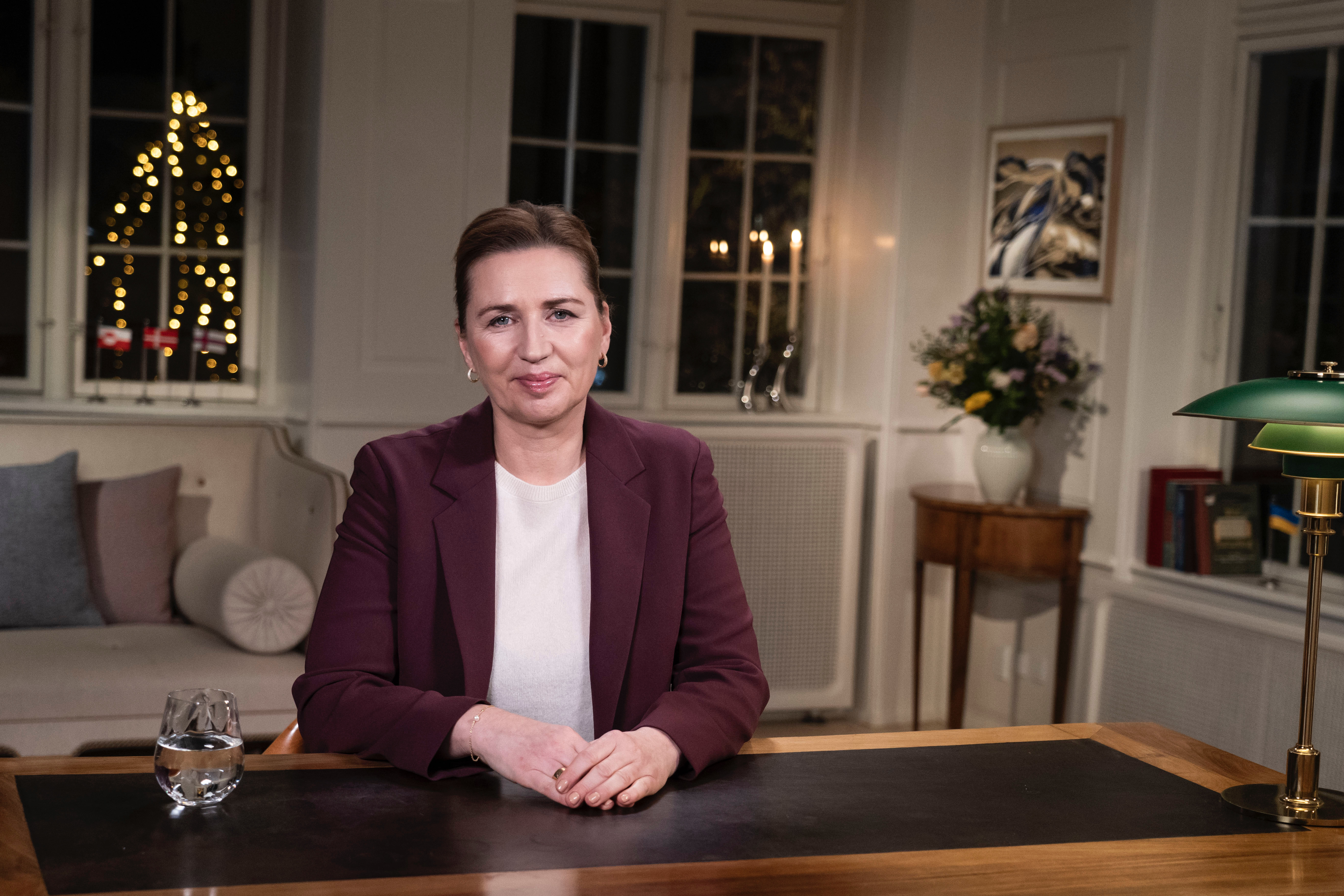 Statsminister Mette Frederiksen holder nytårstale på Marienborg